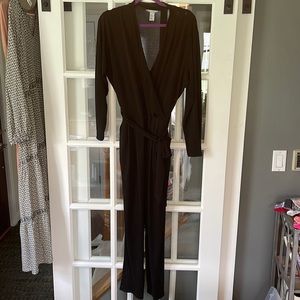H&M Black Long Sleeve Jumpsuit